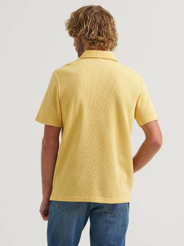 Men's Lightweight Waffle Knit Polo Shirt