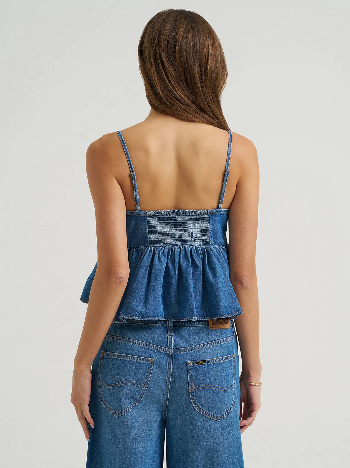 Women's Denim Bow Peplum Top - view 3