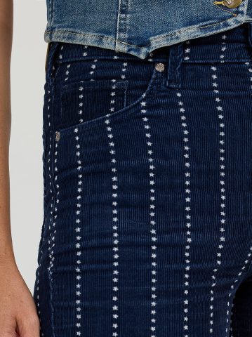 Women's High Rise Stars and Stripes Corduroy Flare Jean