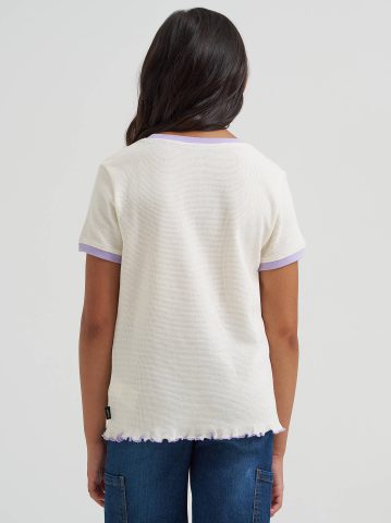Girl's Ringer Waffle Texture Tee — alternate view