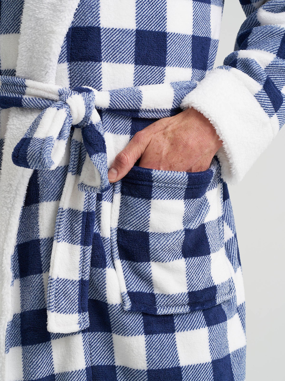Men's Sherpa Lined Flannel Robe - view 6