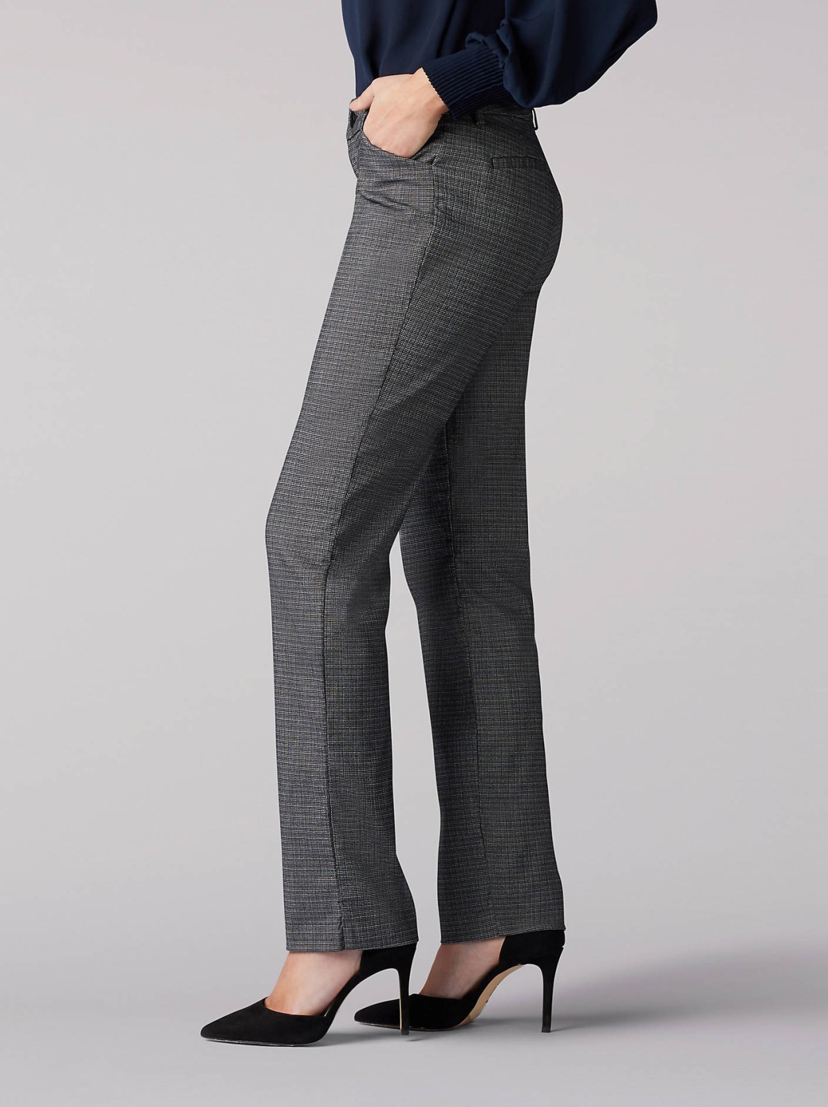 Women's Wrinkle Free Relaxed Fit Straight Leg Pant (Petite) - view 3