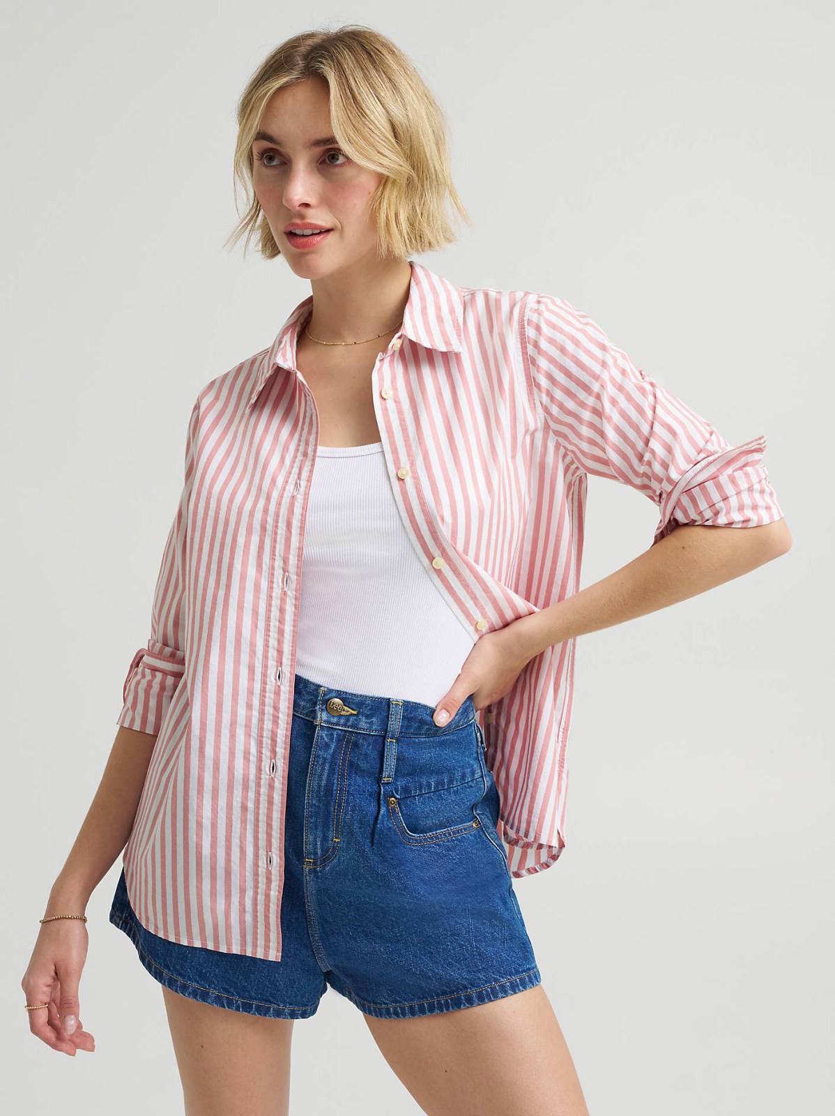 Women's 100% Cotton High Rise Flirty Denim Short - view 2