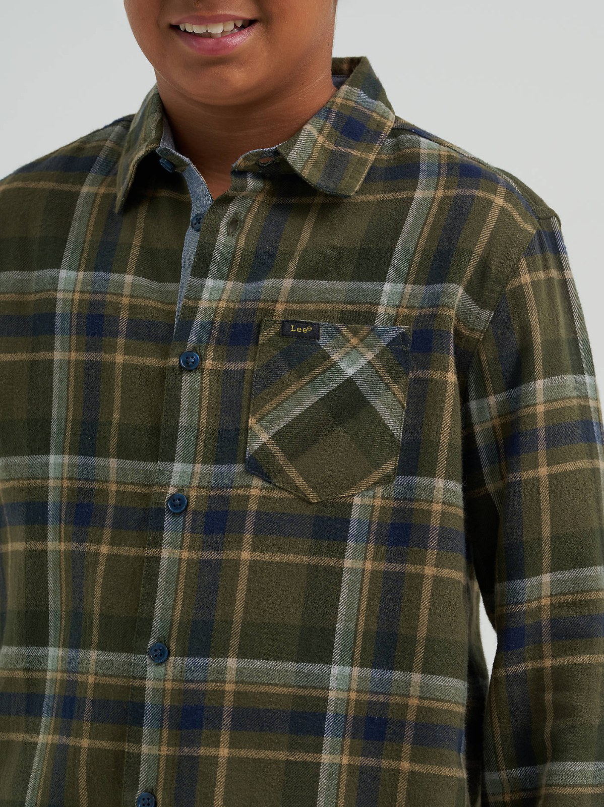 Boy's One Pocket Plaid Flannel Shirt - view 3