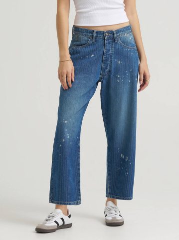 Women's Bleach Splatter Loose Crop Button-Fly Jean — alternate view