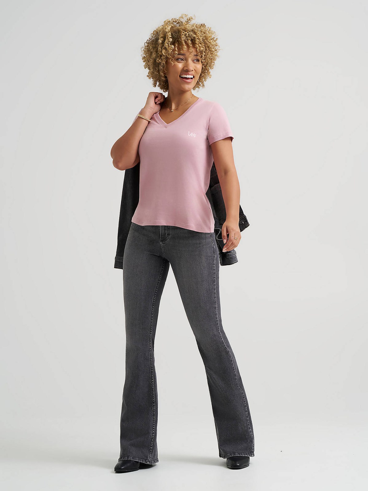 Women's Solid V-Neck Logo Tee - view 4