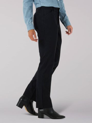 Women's Wrinkle Free Relaxed Fit Straight Leg Pant (Petite)