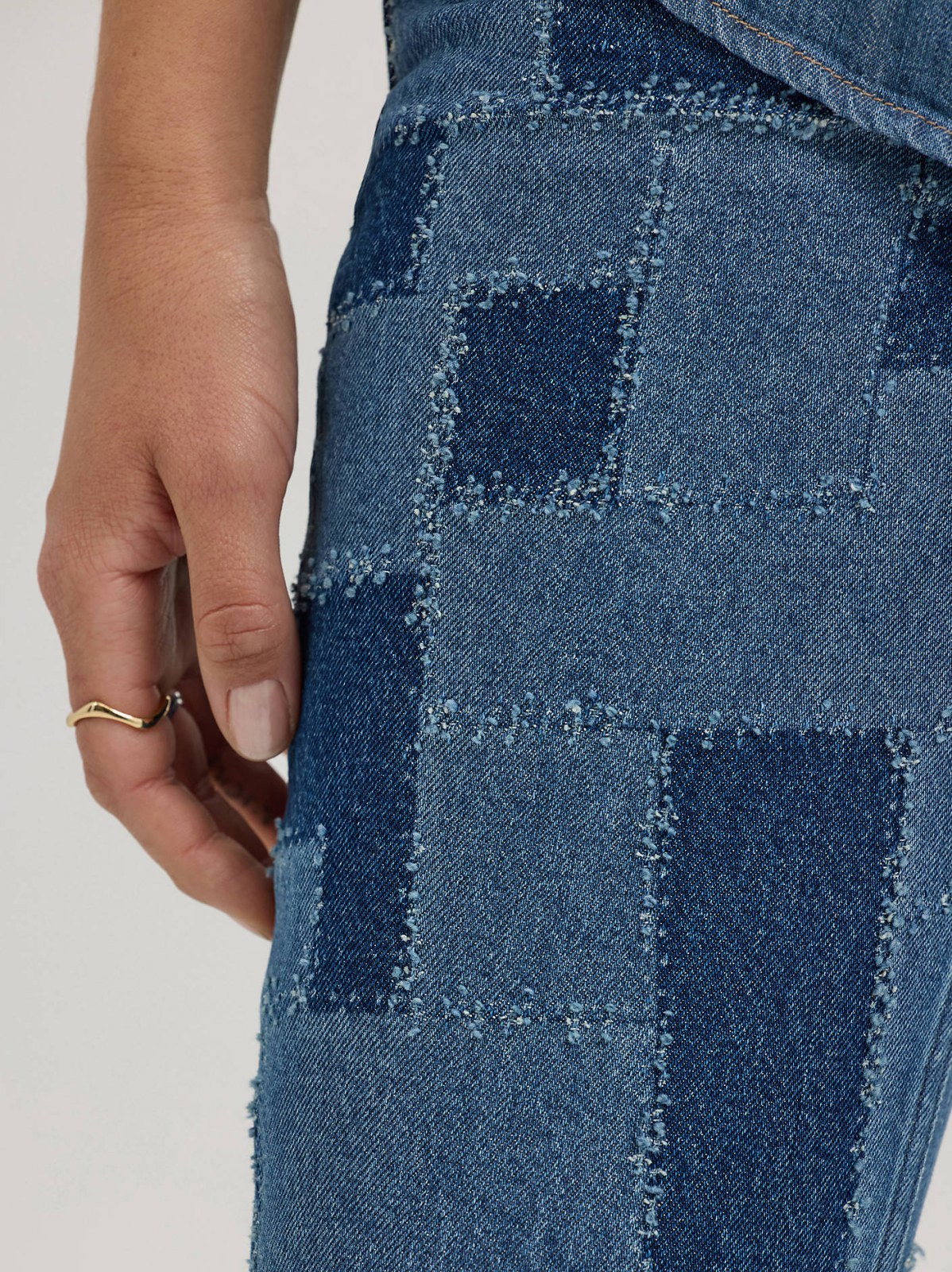 Women's High Rise Patchwork Flare Jean - view 5