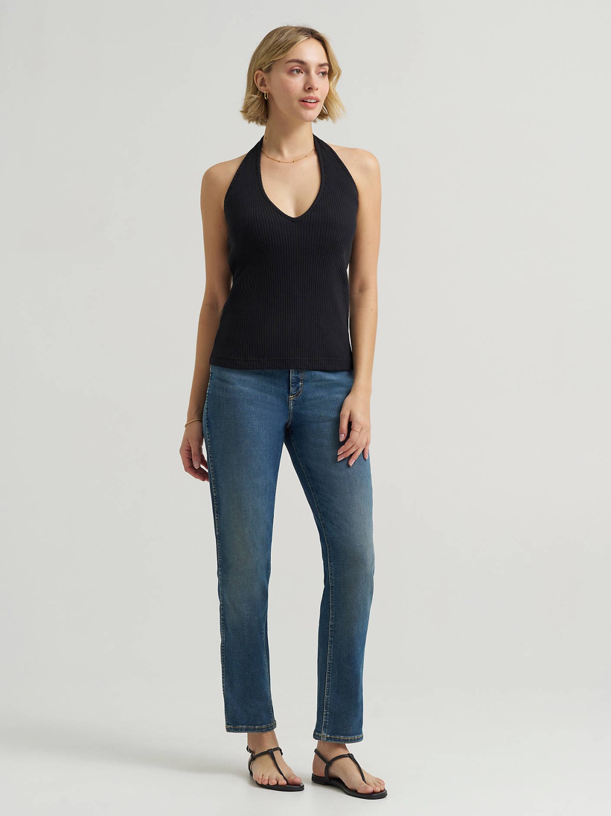 Women's Rib Knit Halter Top - view 3