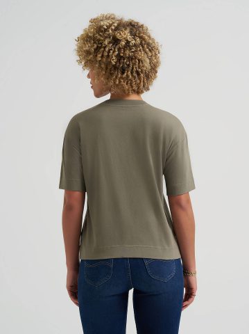 Women's Solid Logo Pocket Tee — alternate view