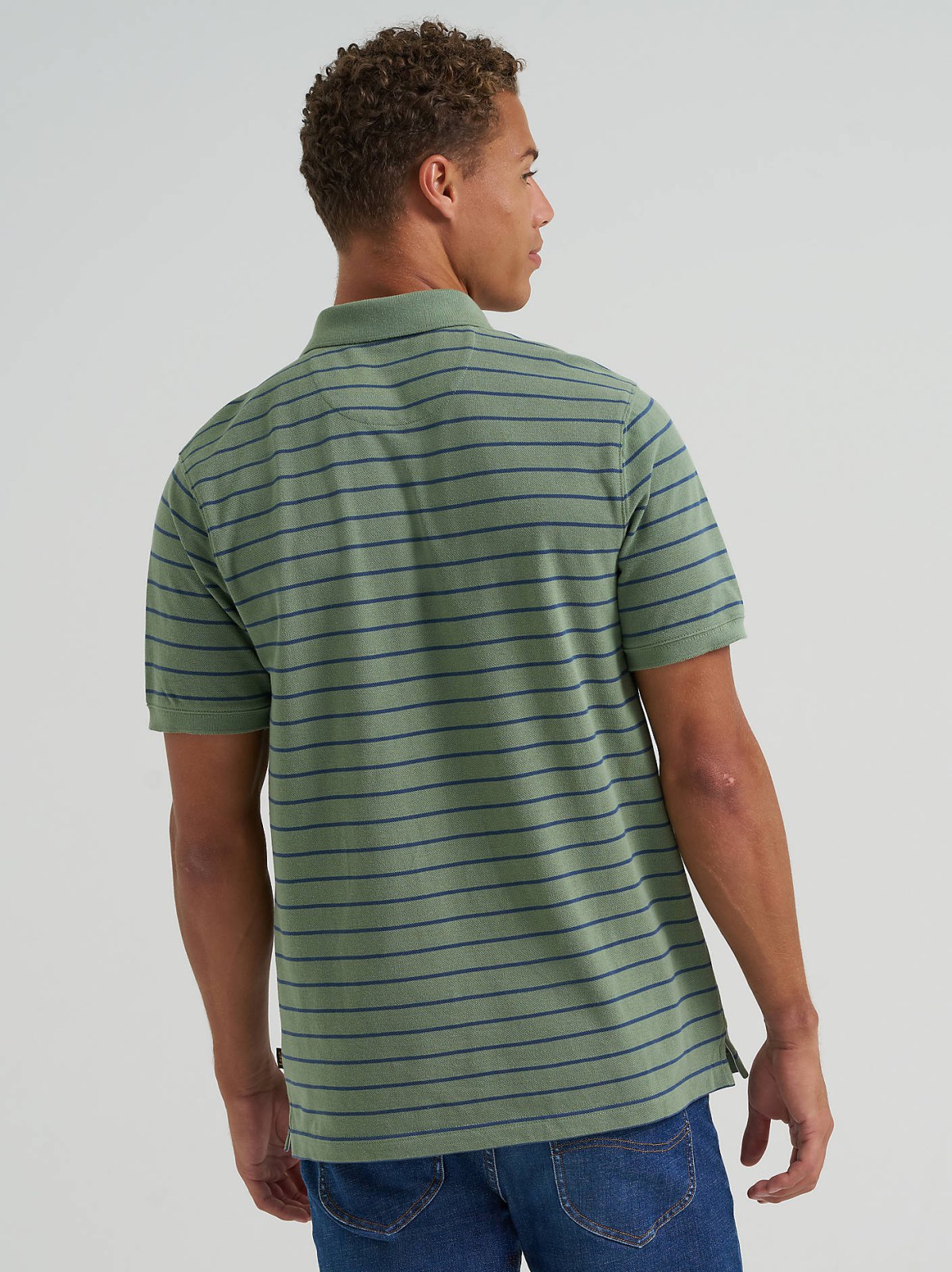 Men's Stripe Mini Pique Polo Shirt - view 2