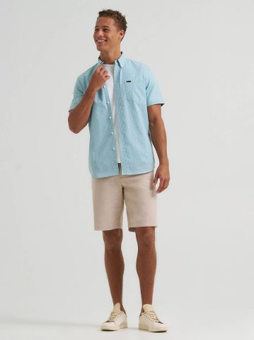 Men's One Pocket Plaid Button Down Shirt