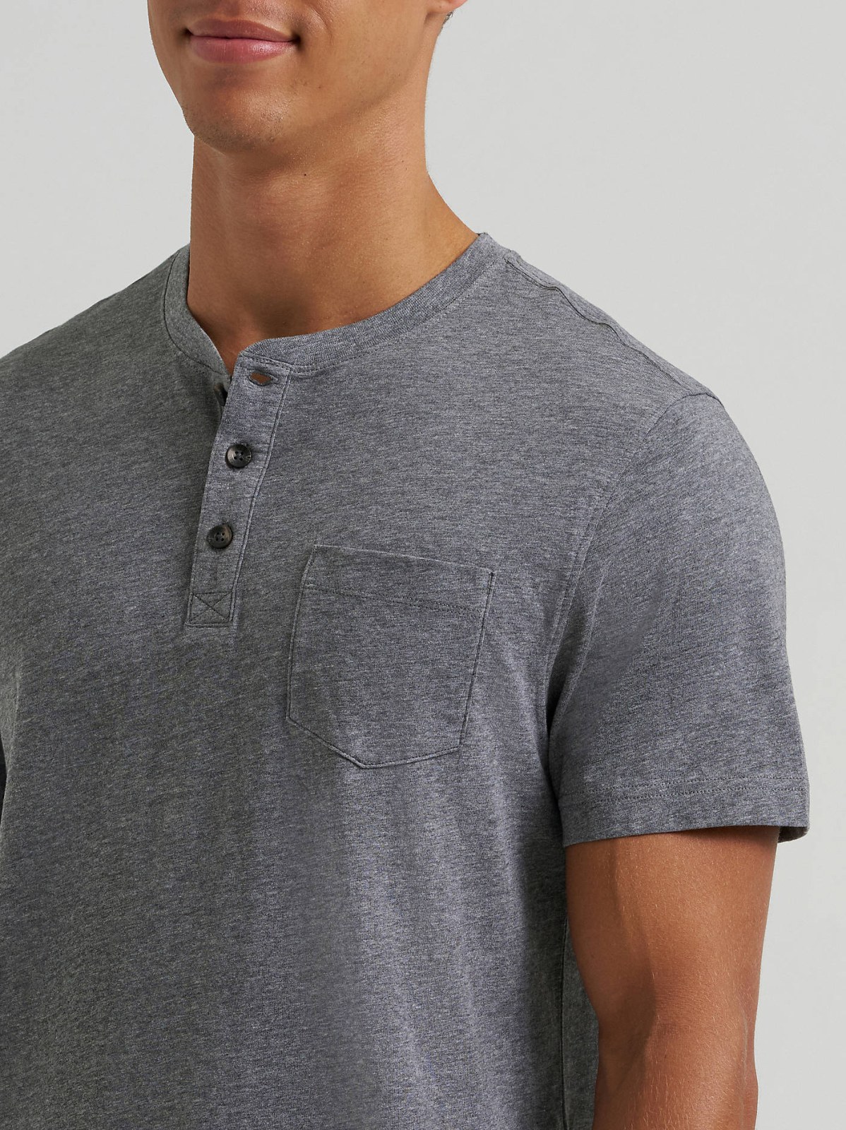 Men's Short Sleeve Jersey Henley - view 3