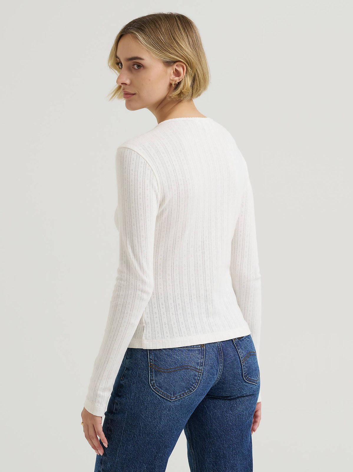 Women's Pointelle Cardigan Sweater - view 3