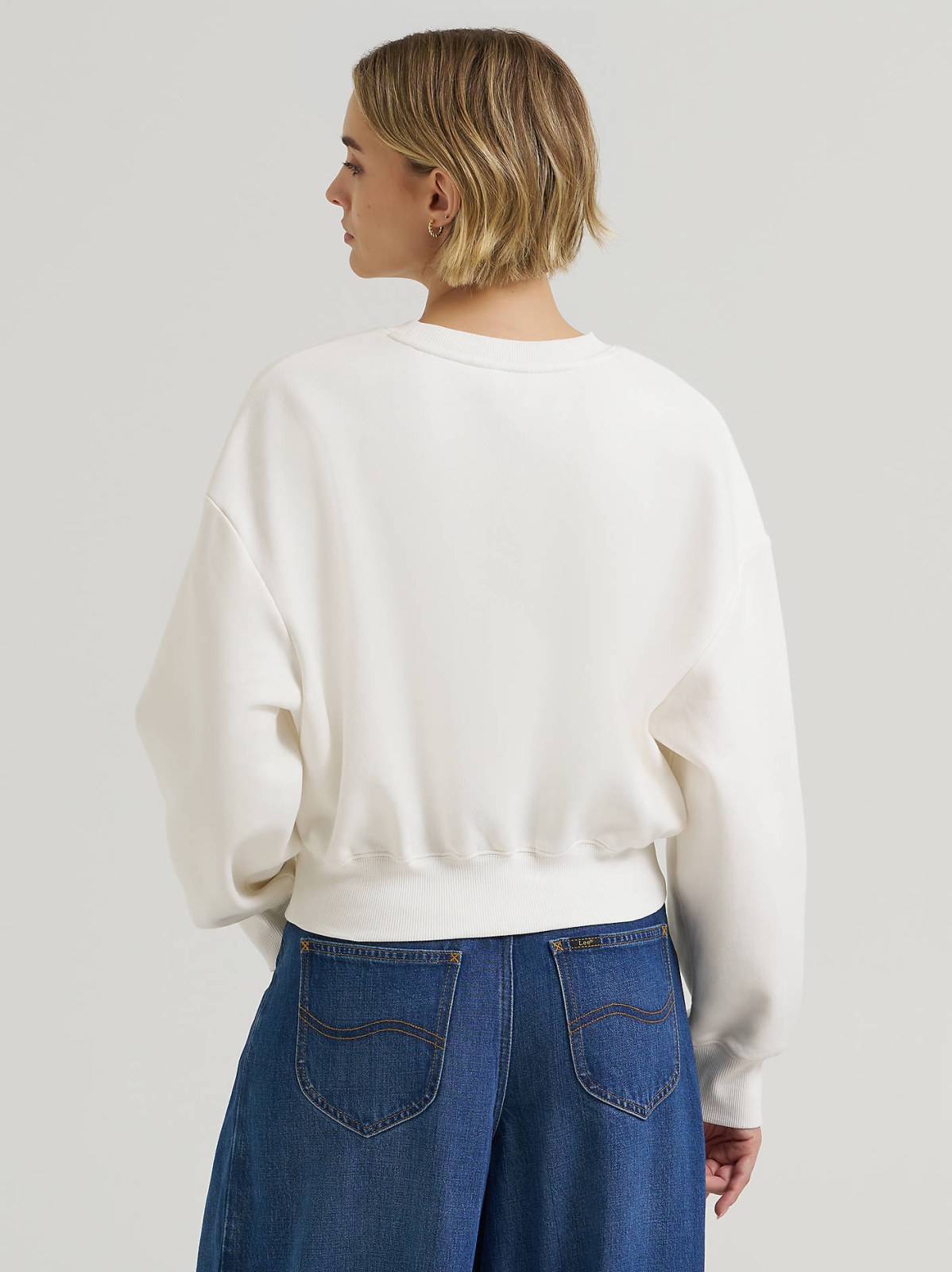 Women's Solid Crew Neck Sweatshirt - view 2