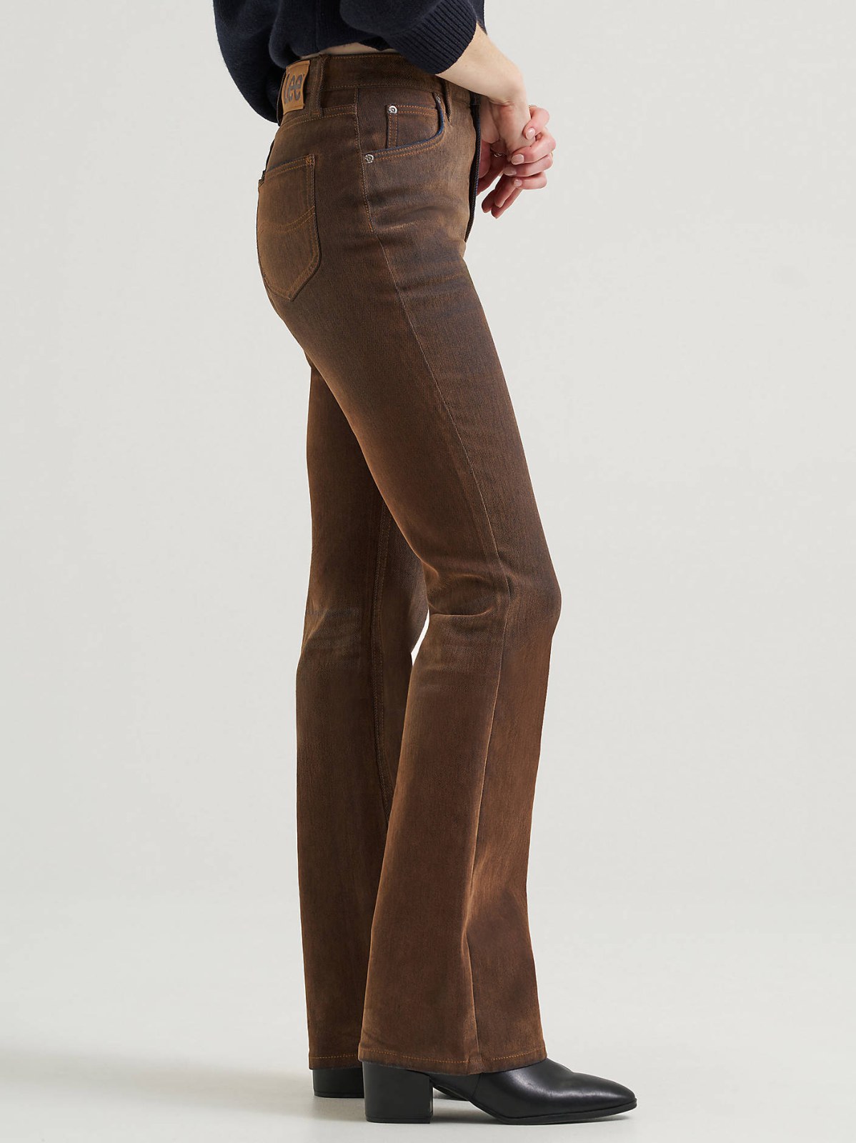 Women's Flocked High Rise Bootcut Jean - view 5