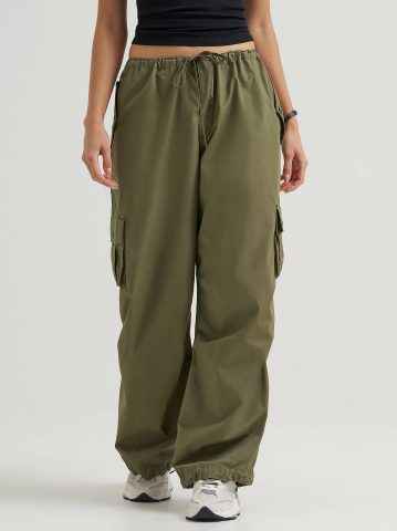Women's Low Rise Drawstring Parachute Pant