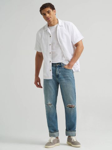 Men's Relaxed Textured Camp Shirt