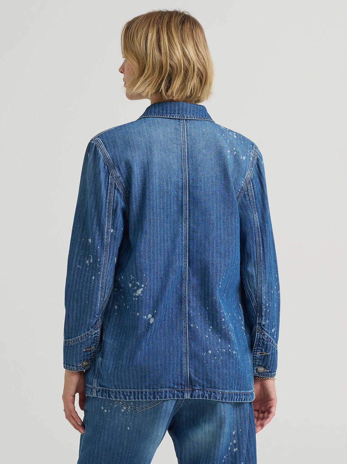 Women's Bleach Splatter Stripe Chore Jacket - view 4