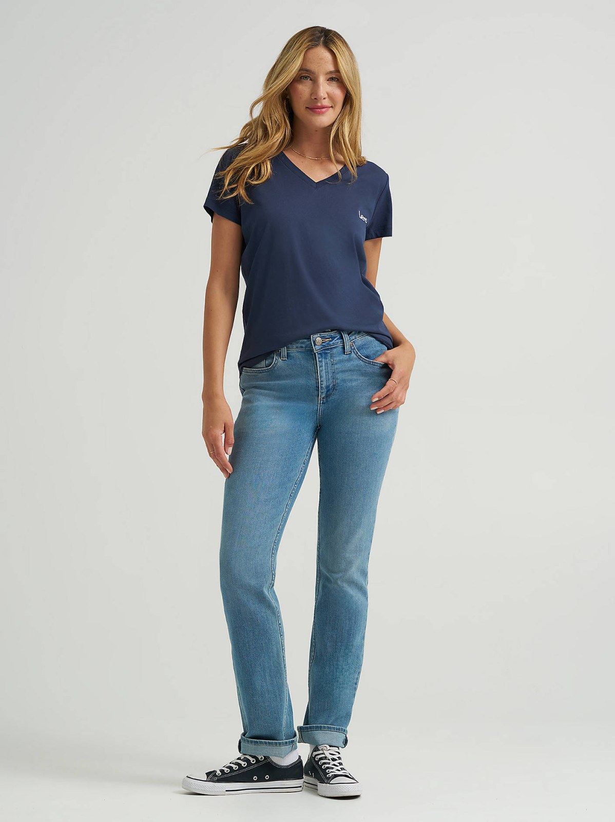 Women's Solid V-Neck Logo Tee - view 4