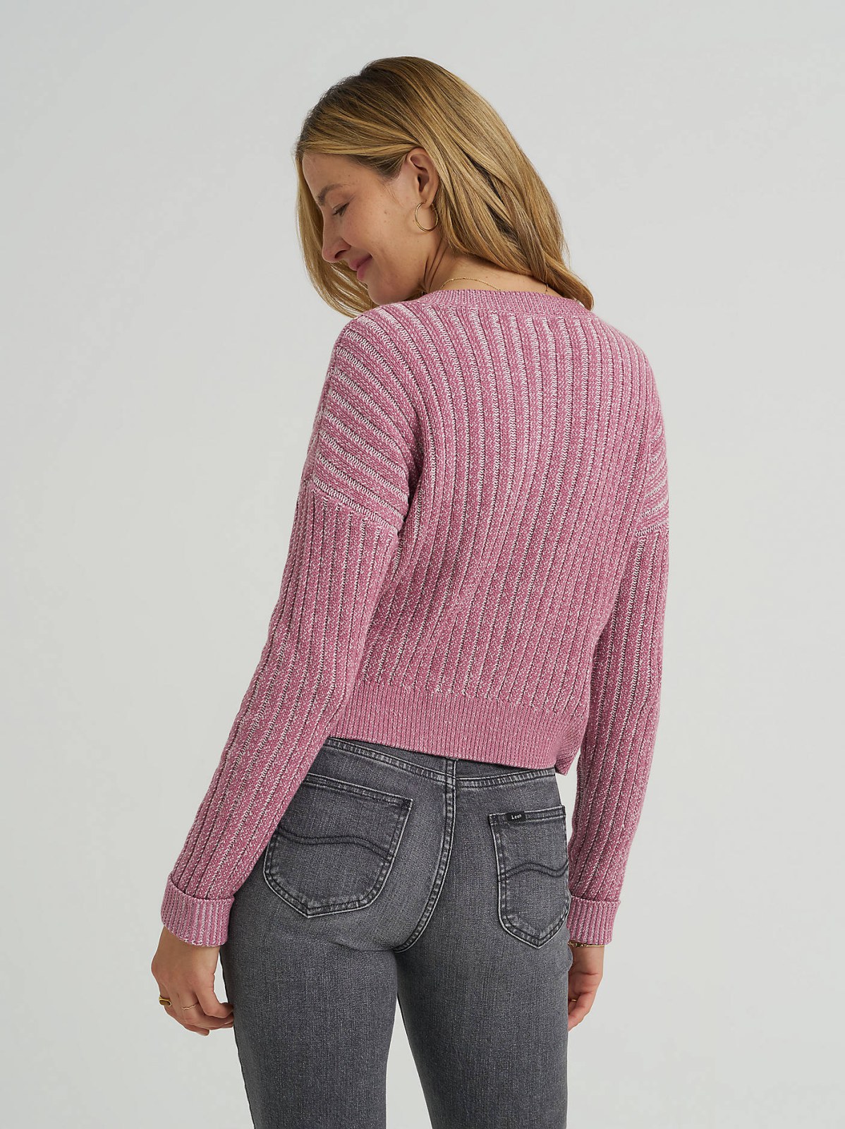 Women's V-Neck Plaited Sweater - view 2