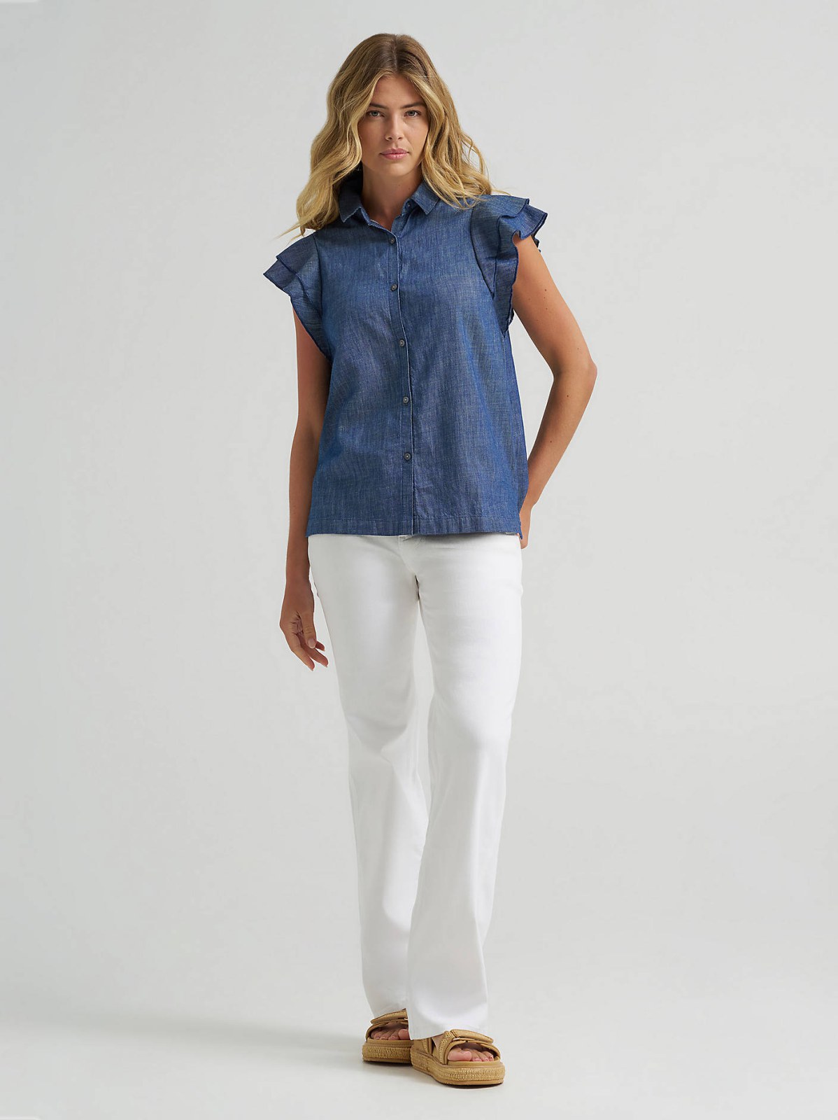 Women's Legendary Flutter Sleeve Button Down Shirt - view 4