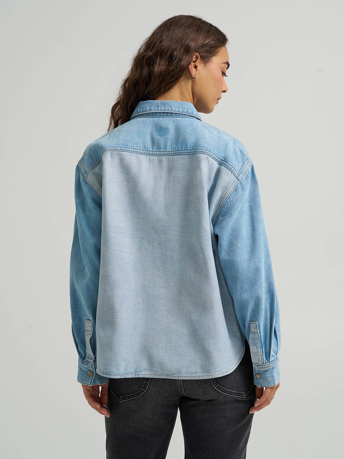 Women's Two Toned Denim Snap Front Shirt - view 4