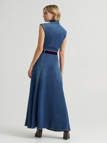 Women's Belted Maxi Shirt Dress — alternate view