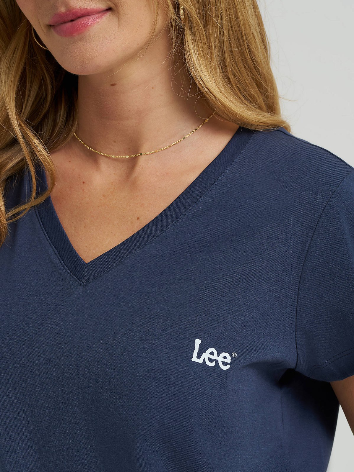 Women's Solid V-Neck Logo Tee - view 3