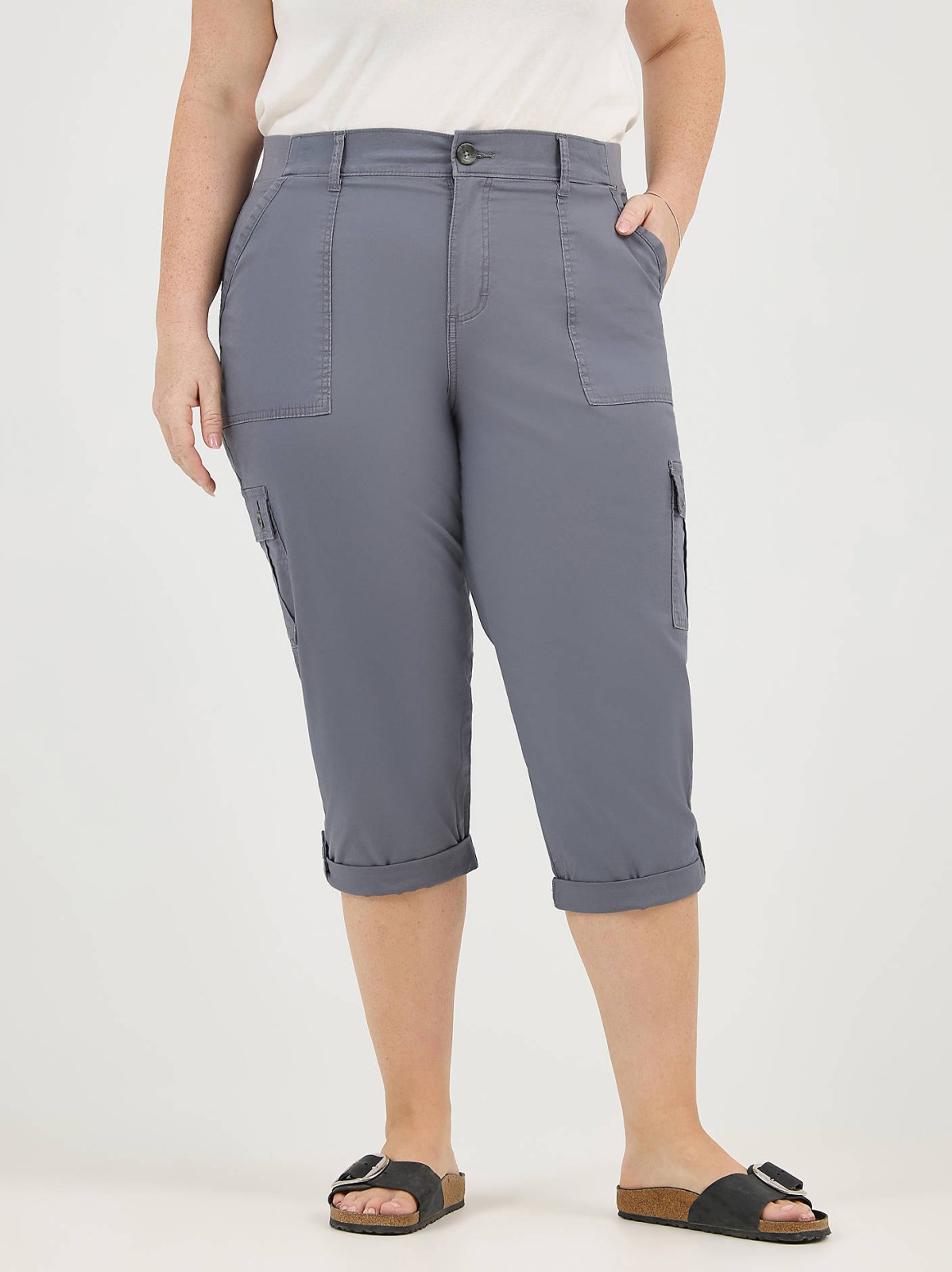 Women's Ultra Lux Comfort with Flex-To-Go Relaxed Fit Cargo Capri (Plus) - view 2