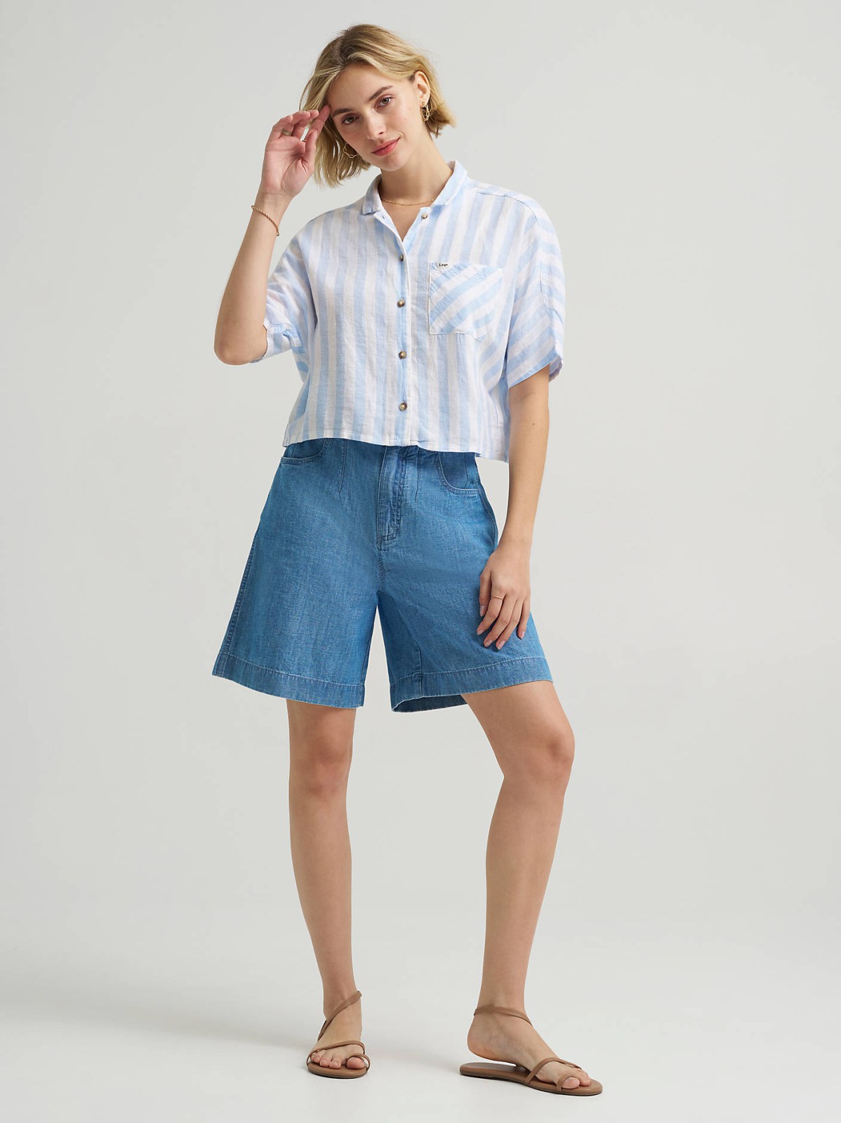 Women's Crop Resort Shirt - view 3