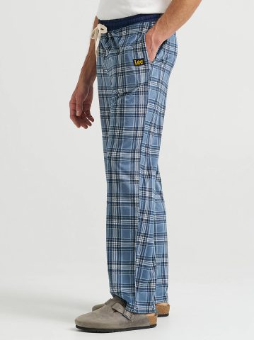 Men's Plaid Lounge Pant with Contrast Waistband