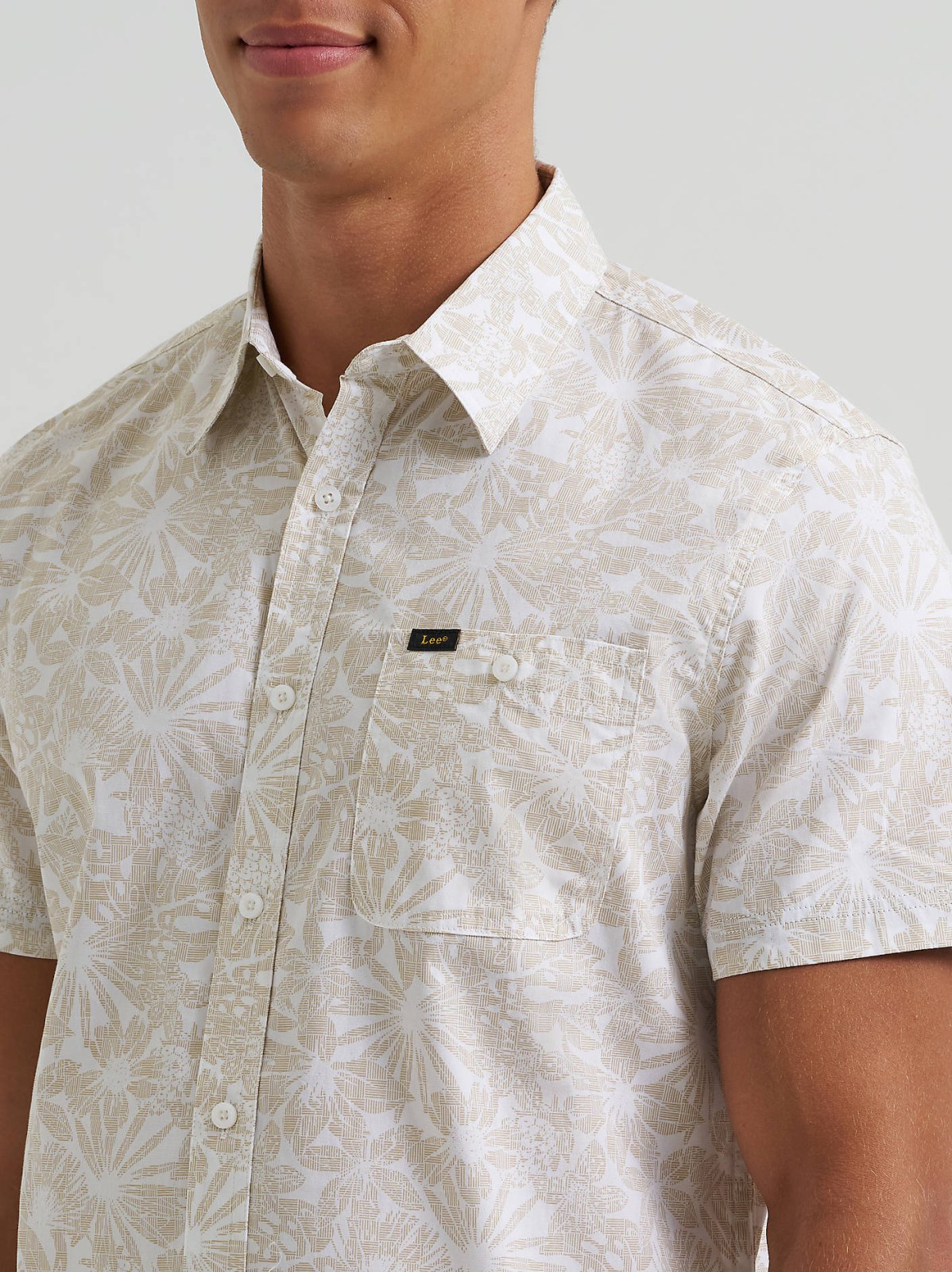 Men's Textured Floral Button Down Shirt - view 3