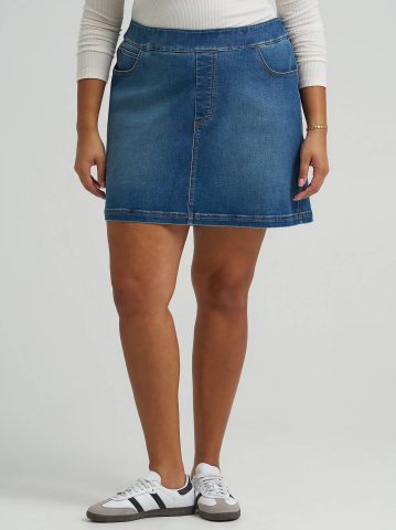 Women's Pull On Denim Skort (Plus) — alternate view