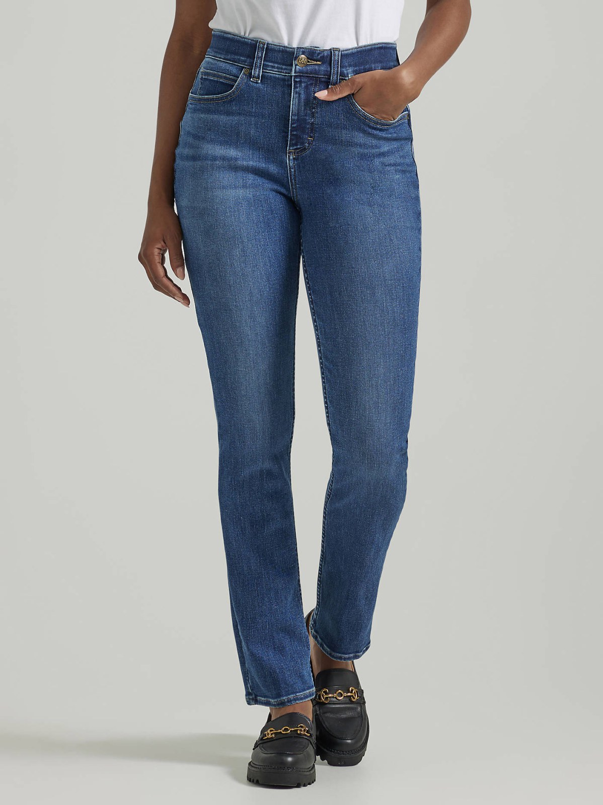 Women's Ultra Lux Comfort with Flex Motion Straight Jean (Petite) - view 2