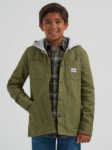 Boy's Hooded Canvas Work Jacket Boy's Hooded Canvas Work Jacket