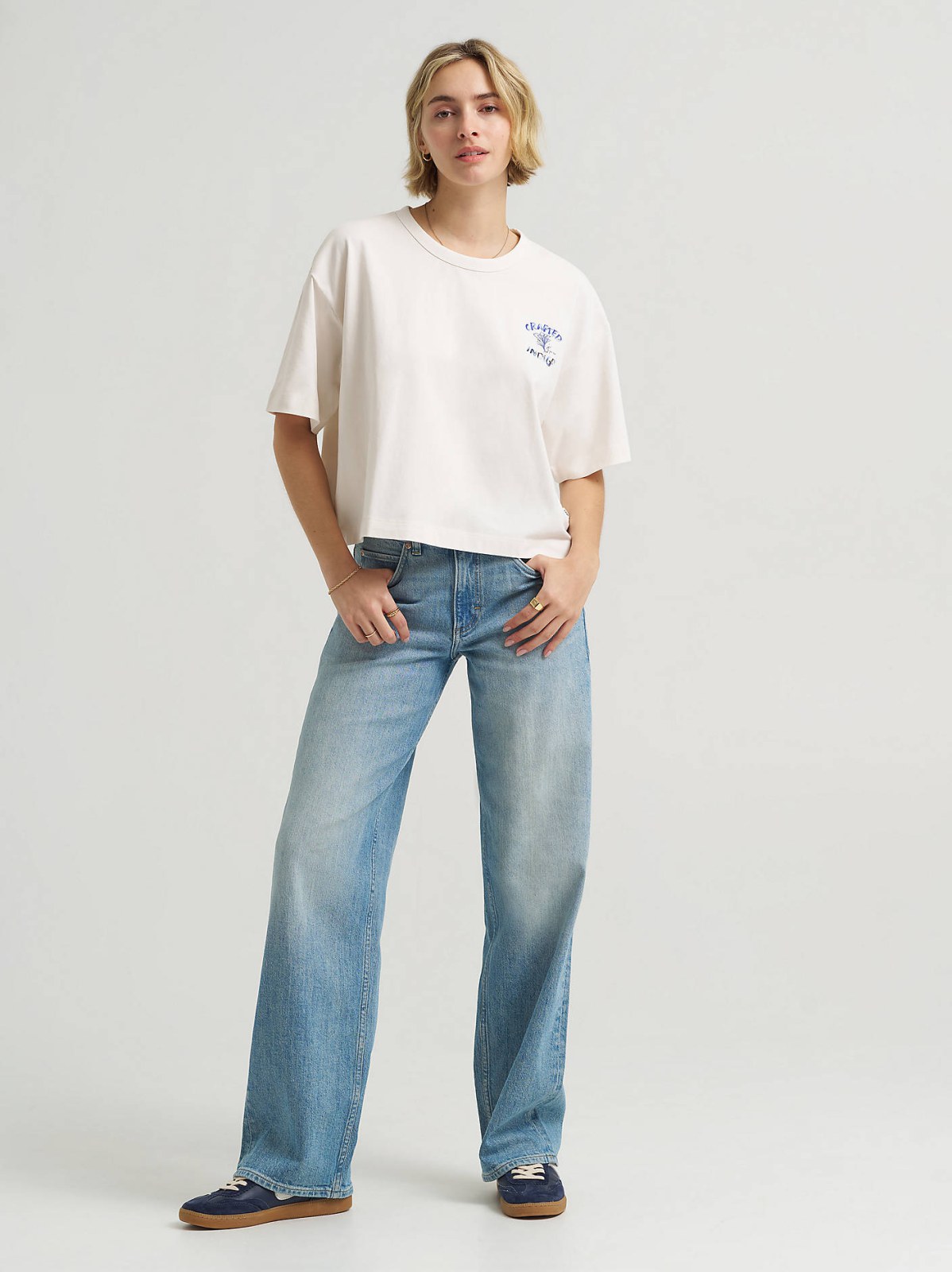 Women's Boxy Fit Crafted Indigo Graphic Tee - view 4