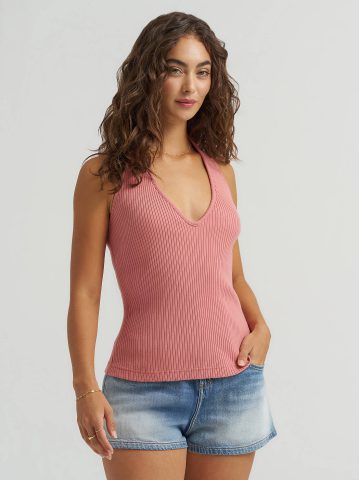 Women's Rib Knit Halter Top