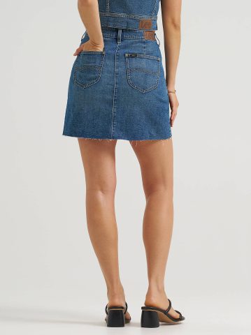Women's Pleated Denim Skirt