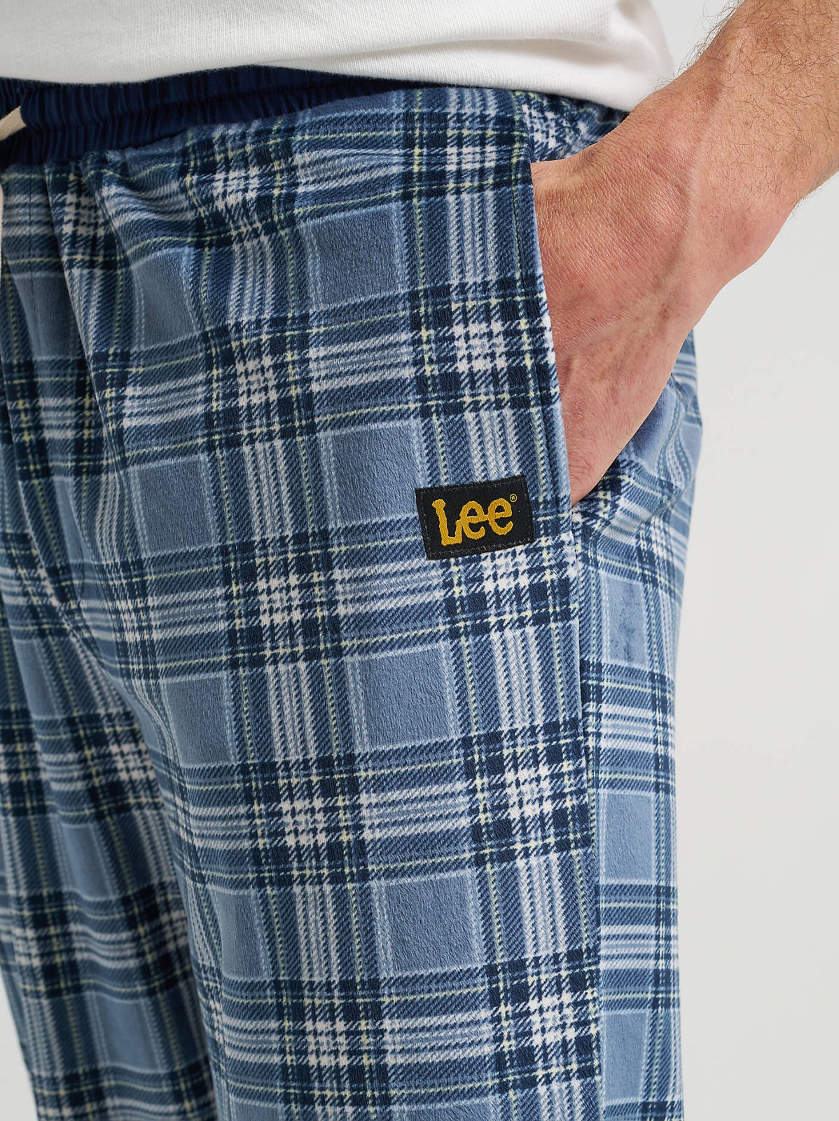 Men's Plaid Lounge Pant with Contrast Waistband - view 5
