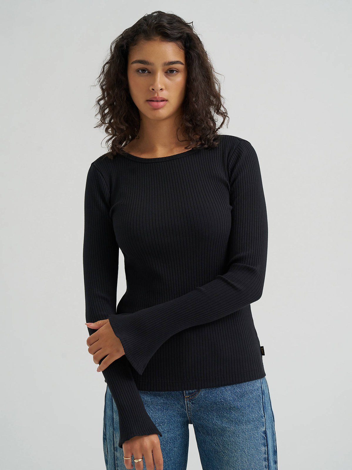Women's Slit Sleeve Rib Knit Tee