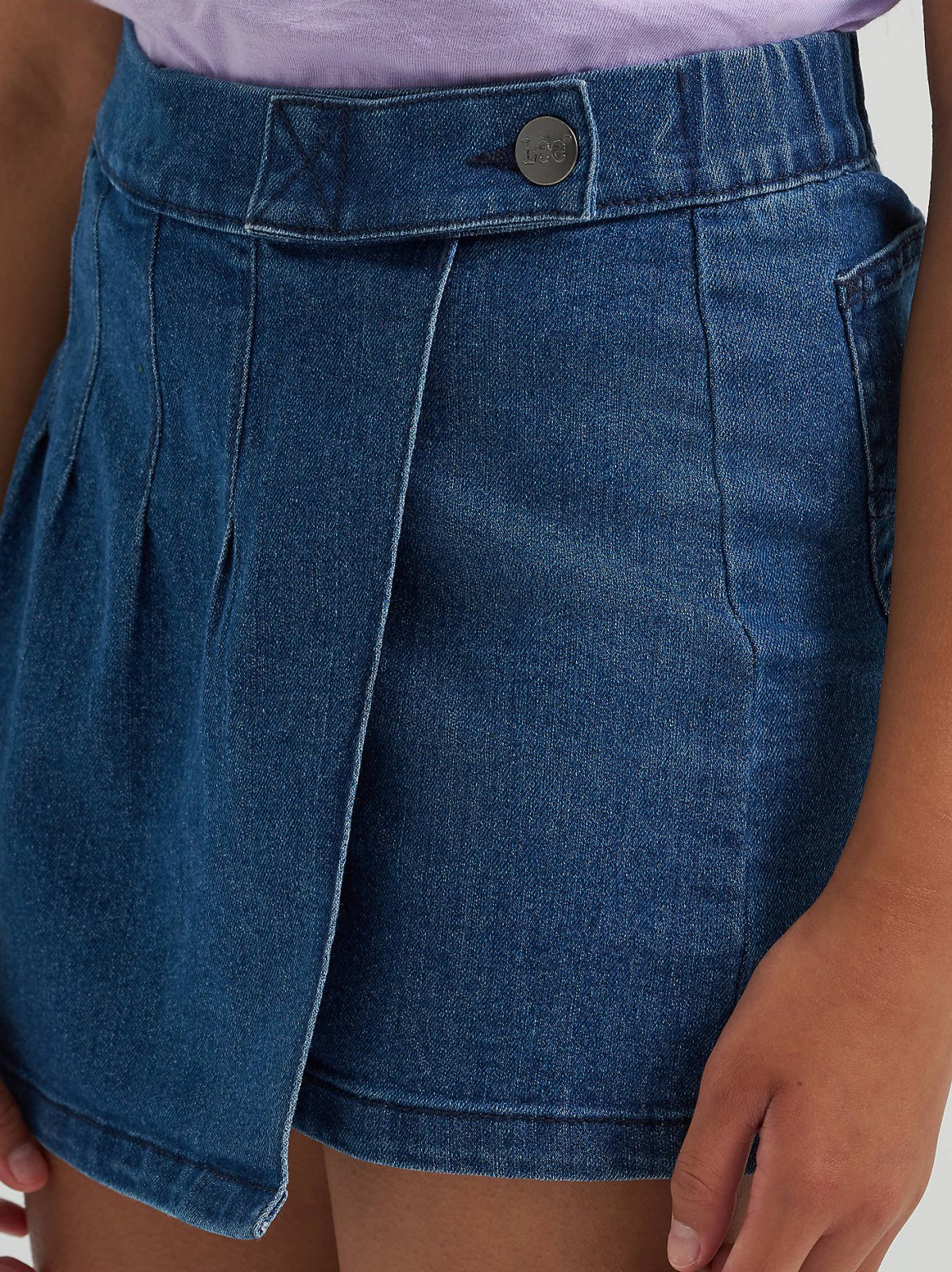 Girl's Pleated Denim Skort - view 5