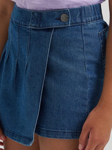 Girl's Pleated Denim Skort