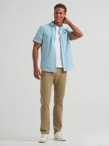 Men's One Pocket Plaid Button Down Shirt