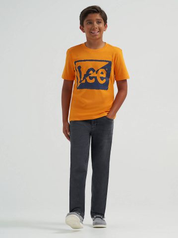Boy's Split Square Logo Tee