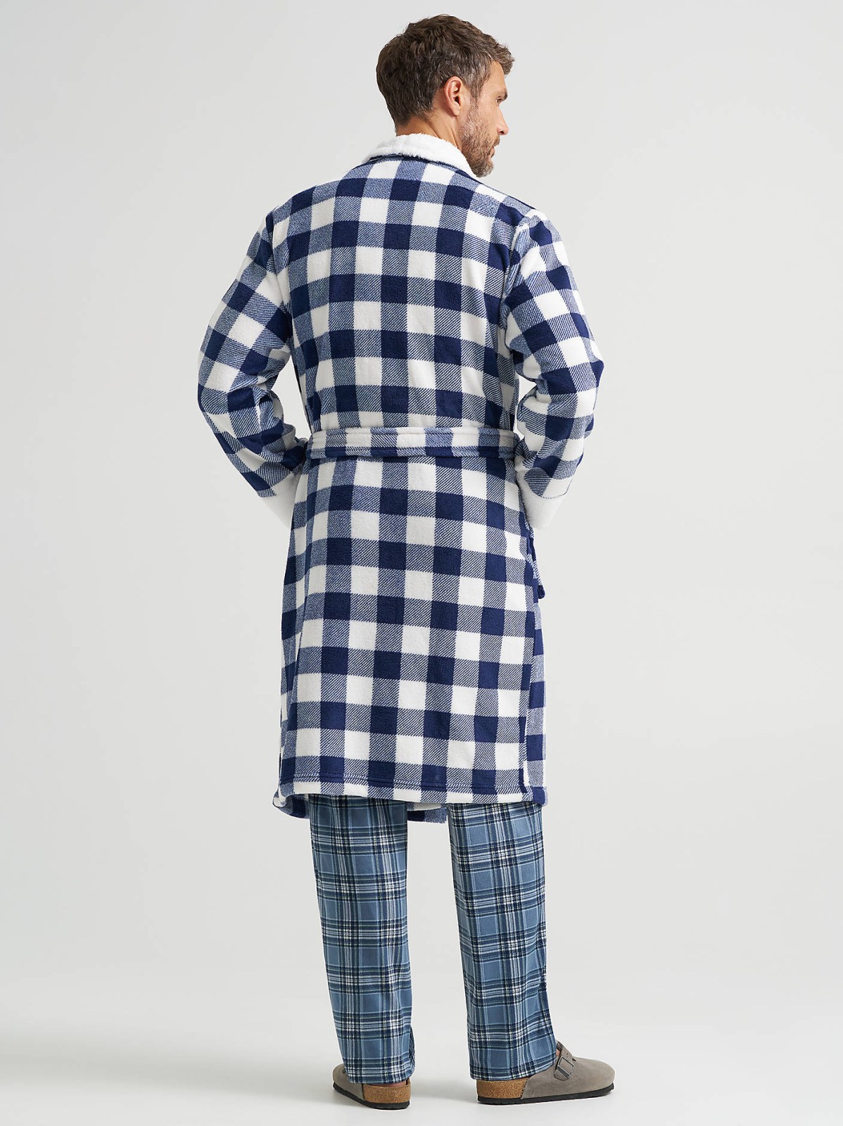 Men's Sherpa Lined Flannel Robe - view 2