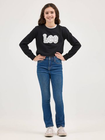 Girl's Crop Logo Crewneck