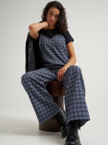 Women's Preppy Wide Leg Jumpsuit Women's Preppy Wide Leg Jumpsuit