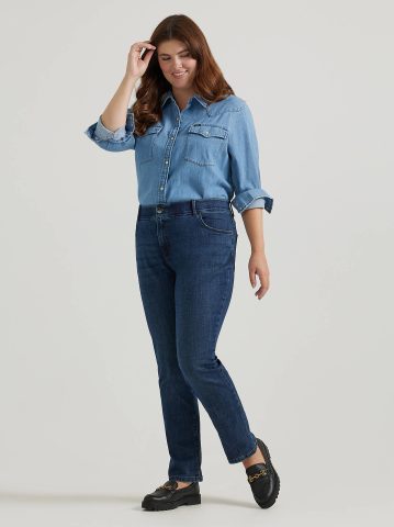 Women's Ultra Lux Comfort with Flex Motion Straight Jean (Plus)
