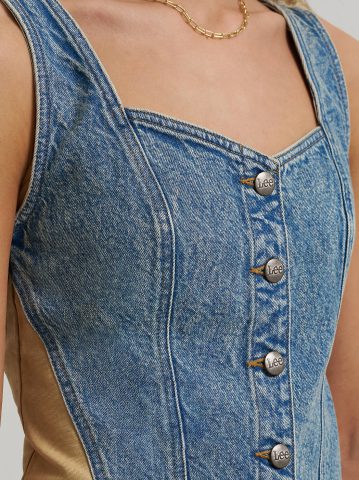 Women's Back Buckle Denim Tank
